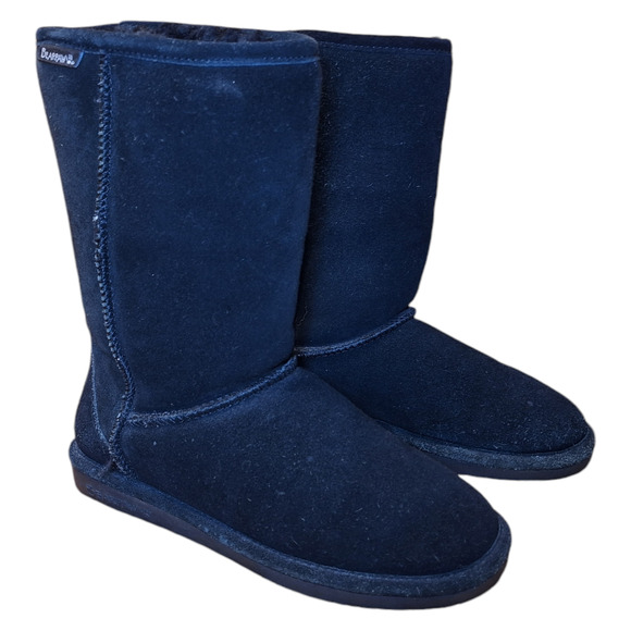 Bearpaw Emma boots short black suede winter boots sherpa linednsoft cozy size 8 - Picture 1 of 5